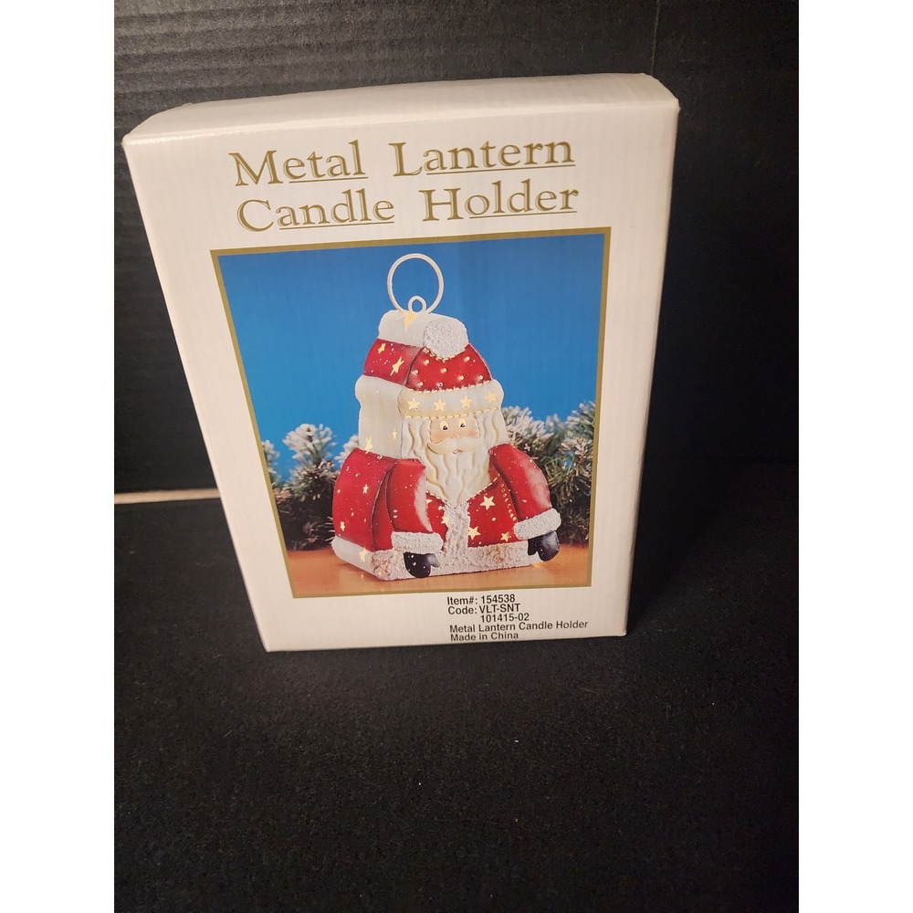 Metal Santa Claus Lantern Candle Holder Holiday Christmas Decor VLT-SNT 154538
